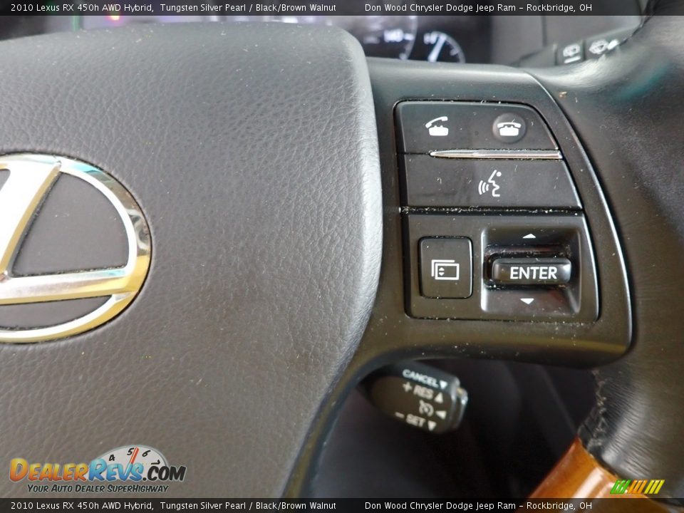 2010 Lexus RX 450h AWD Hybrid Tungsten Silver Pearl / Black/Brown Walnut Photo #21