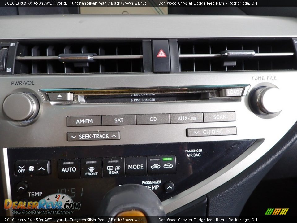 2010 Lexus RX 450h AWD Hybrid Tungsten Silver Pearl / Black/Brown Walnut Photo #23