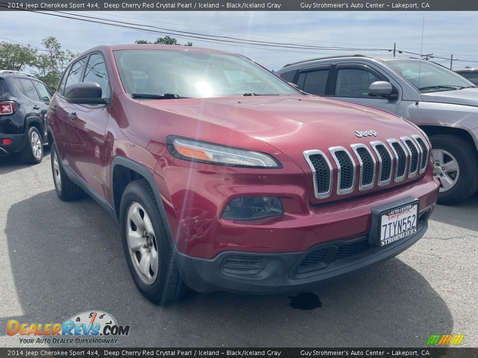 2014 Jeep Cherokee Sport 4x4 Deep Cherry Red Crystal Pearl / Iceland - Black/Iceland Gray Photo #1