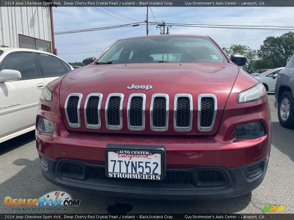 2014 Jeep Cherokee Sport 4x4 Deep Cherry Red Crystal Pearl / Iceland - Black/Iceland Gray Photo #2