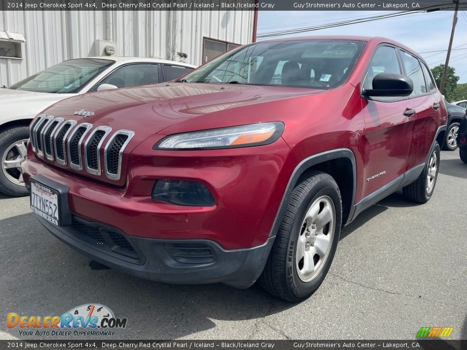 2014 Jeep Cherokee Sport 4x4 Deep Cherry Red Crystal Pearl / Iceland - Black/Iceland Gray Photo #3