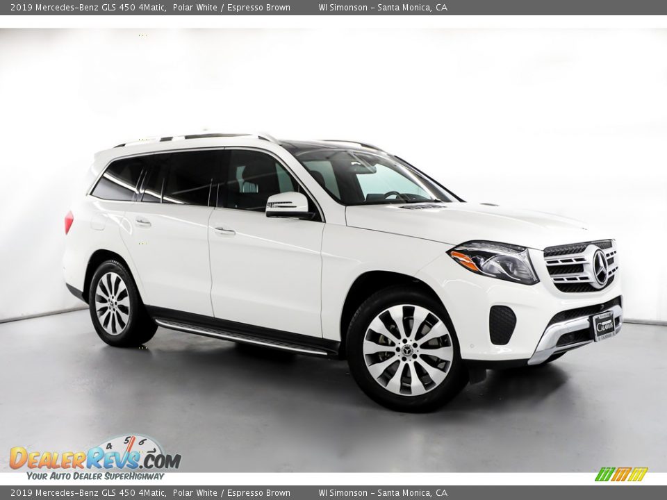 2019 Mercedes-Benz GLS 450 4Matic Polar White / Espresso Brown Photo #2