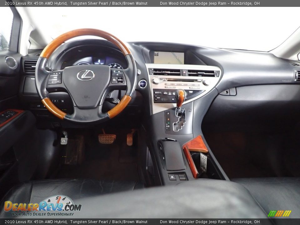 2010 Lexus RX 450h AWD Hybrid Tungsten Silver Pearl / Black/Brown Walnut Photo #31