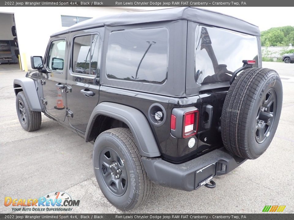 2022 Jeep Wrangler Unlimited Sport 4x4 Black / Black Photo #3