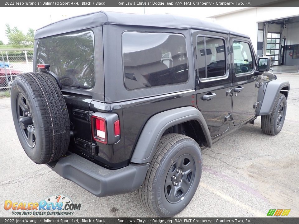 2022 Jeep Wrangler Unlimited Sport 4x4 Black / Black Photo #5