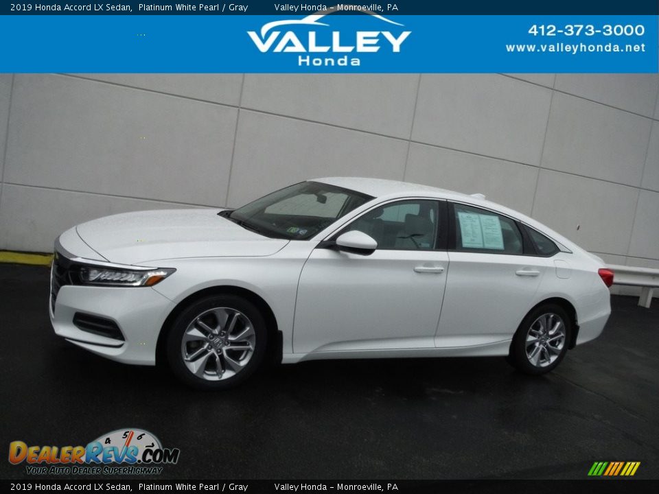 2019 Honda Accord LX Sedan Platinum White Pearl / Gray Photo #2