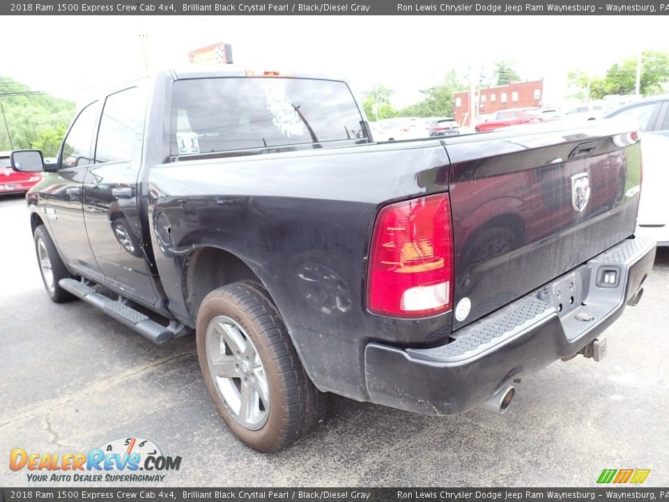 2018 Ram 1500 Express Crew Cab 4x4 Brilliant Black Crystal Pearl / Black/Diesel Gray Photo #2