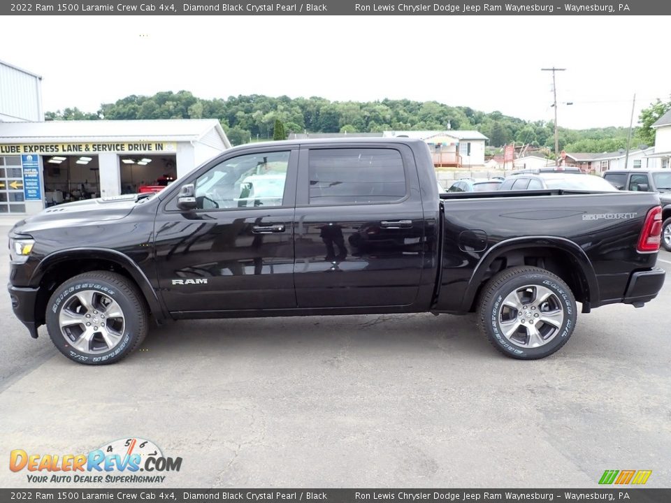 2022 Ram 1500 Laramie Crew Cab 4x4 Diamond Black Crystal Pearl / Black Photo #2