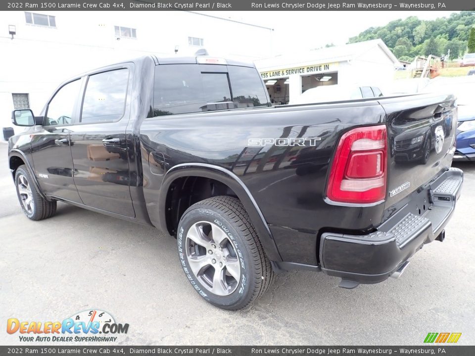 2022 Ram 1500 Laramie Crew Cab 4x4 Diamond Black Crystal Pearl / Black Photo #3