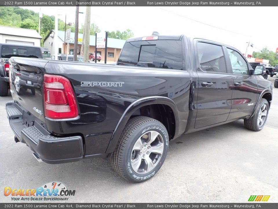 2022 Ram 1500 Laramie Crew Cab 4x4 Diamond Black Crystal Pearl / Black Photo #6