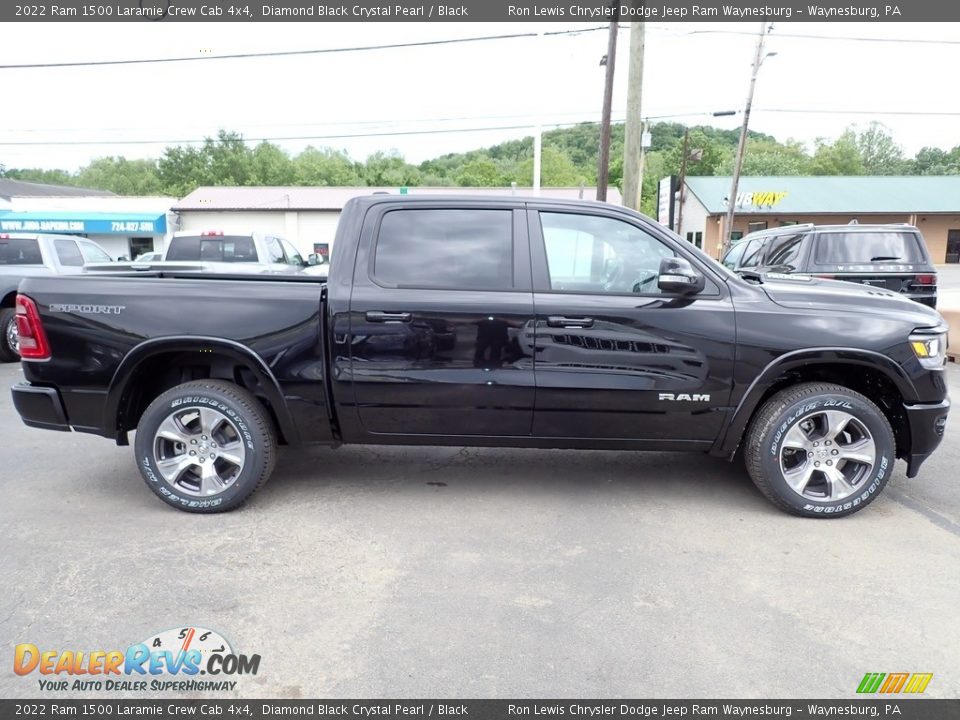 2022 Ram 1500 Laramie Crew Cab 4x4 Diamond Black Crystal Pearl / Black Photo #7