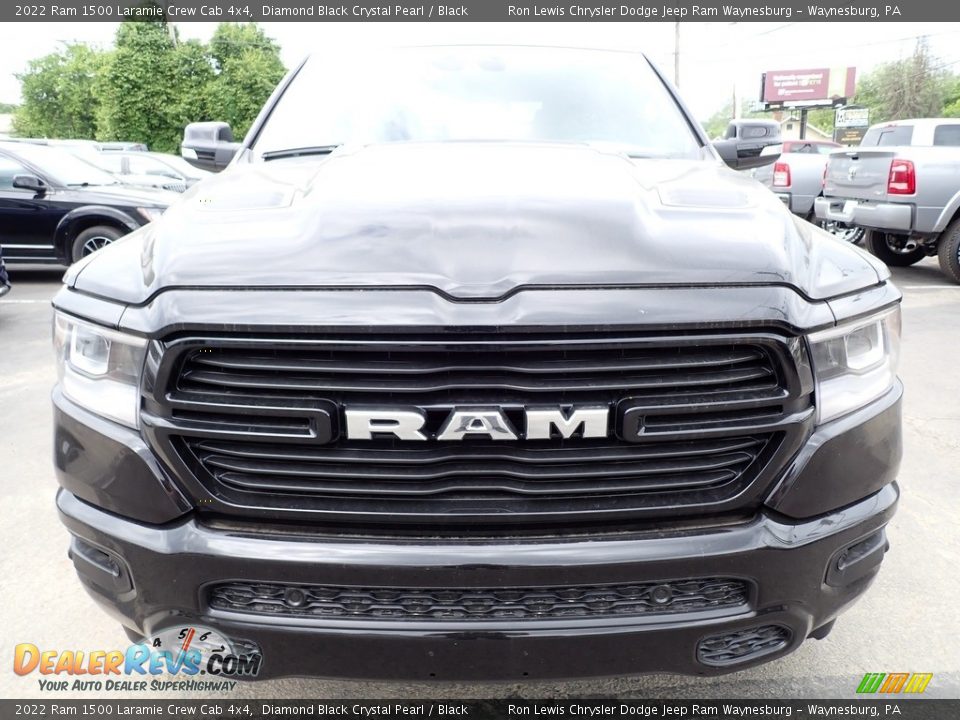 2022 Ram 1500 Laramie Crew Cab 4x4 Diamond Black Crystal Pearl / Black Photo #9