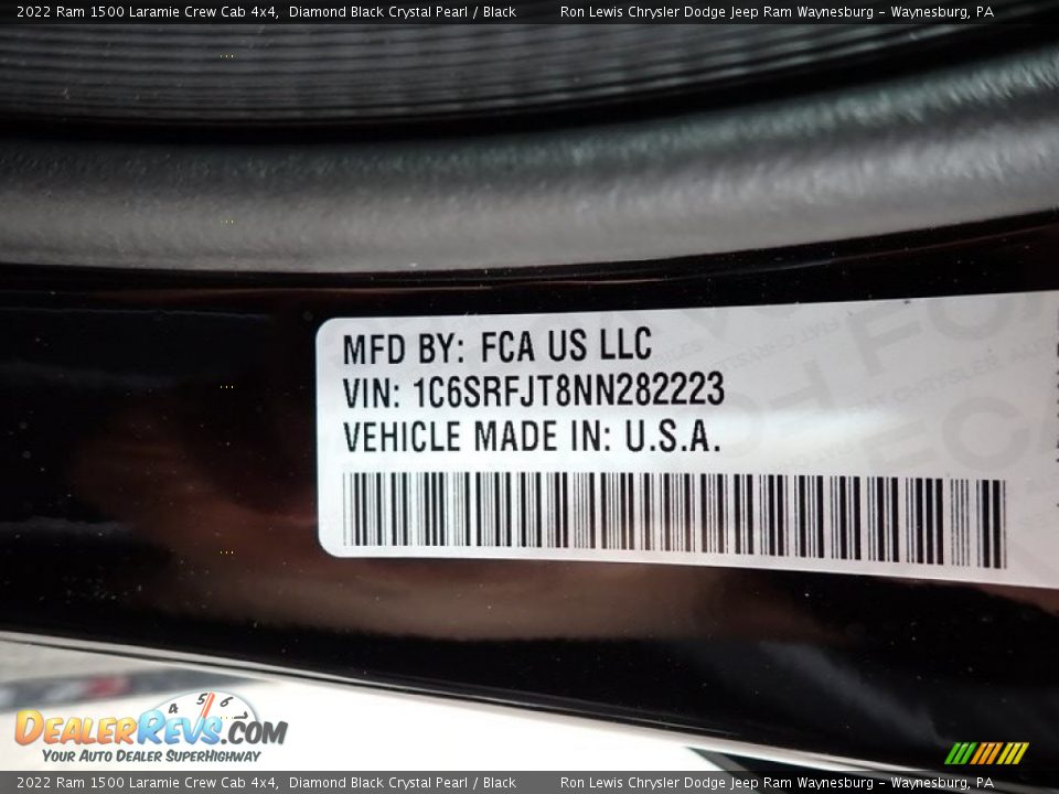 2022 Ram 1500 Laramie Crew Cab 4x4 Diamond Black Crystal Pearl / Black Photo #16