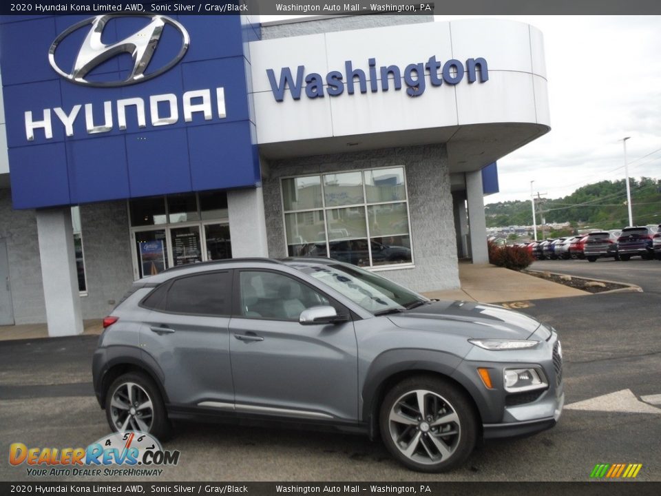 2020 Hyundai Kona Limited AWD Sonic Silver / Gray/Black Photo #2