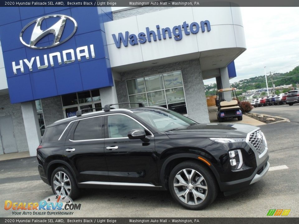 2020 Hyundai Palisade SEL AWD Becketts Black / Light Beige Photo #2