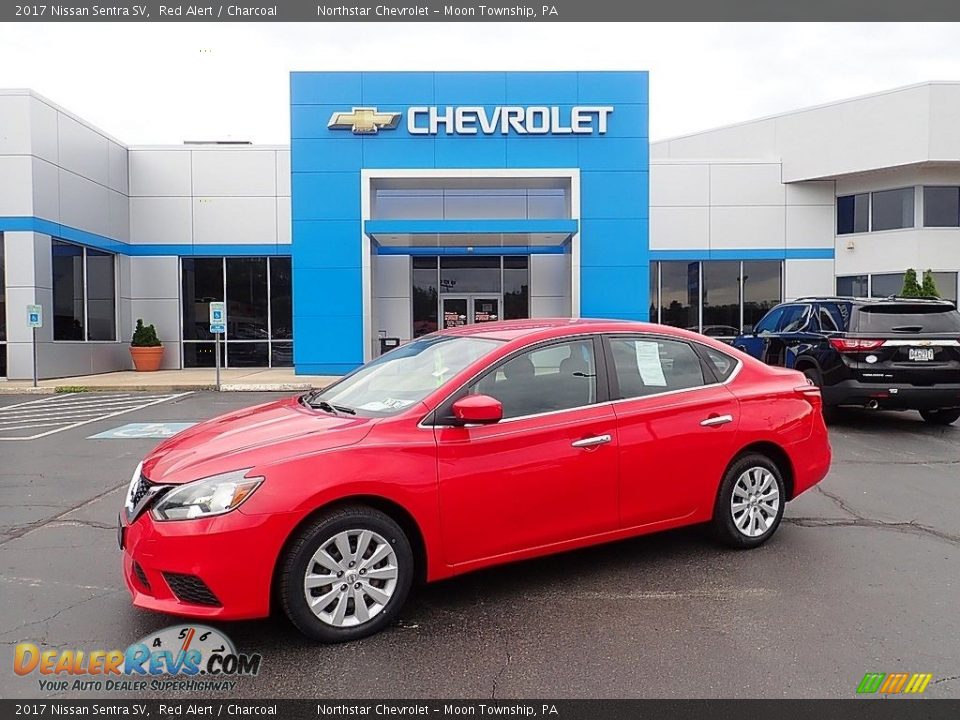 2017 Nissan Sentra SV Red Alert / Charcoal Photo #1