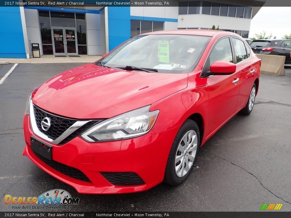 2017 Nissan Sentra SV Red Alert / Charcoal Photo #2