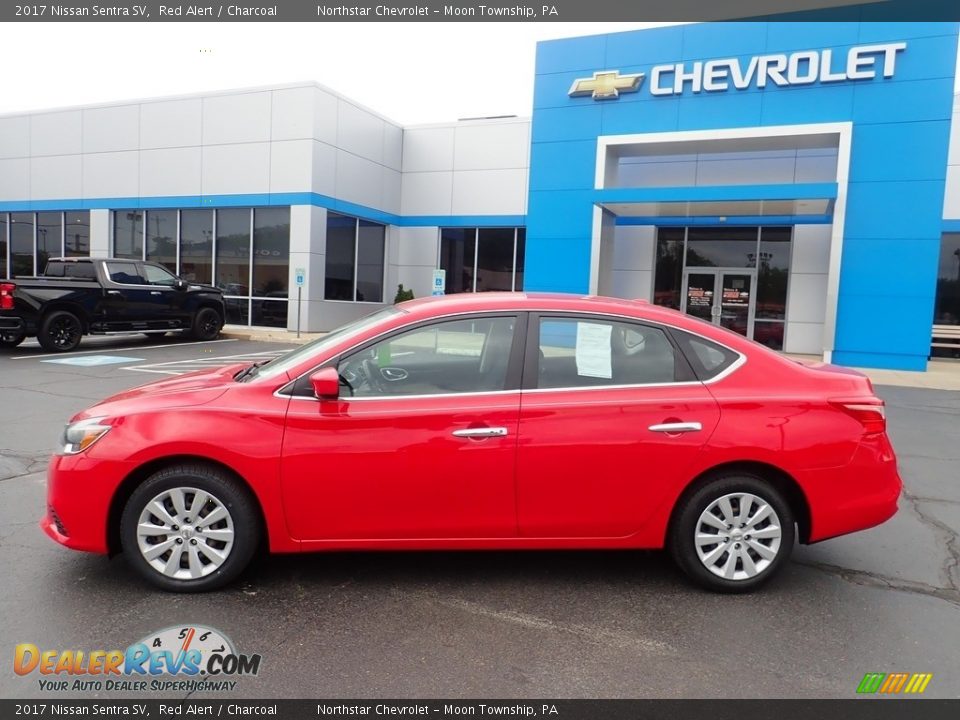 2017 Nissan Sentra SV Red Alert / Charcoal Photo #3