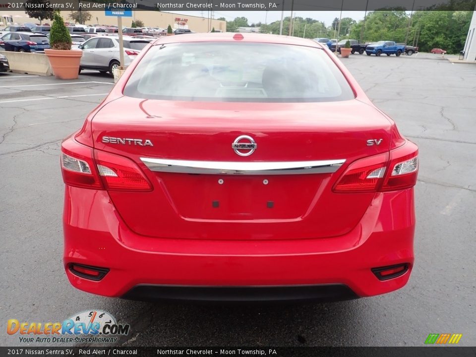 2017 Nissan Sentra SV Red Alert / Charcoal Photo #6