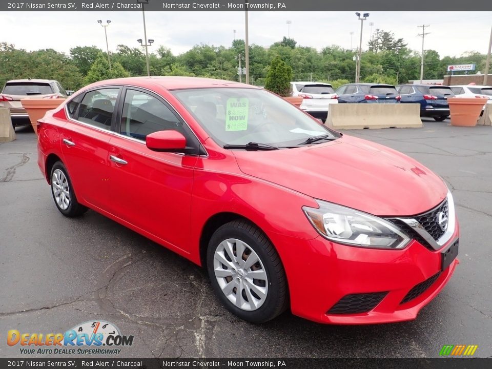 2017 Nissan Sentra SV Red Alert / Charcoal Photo #11