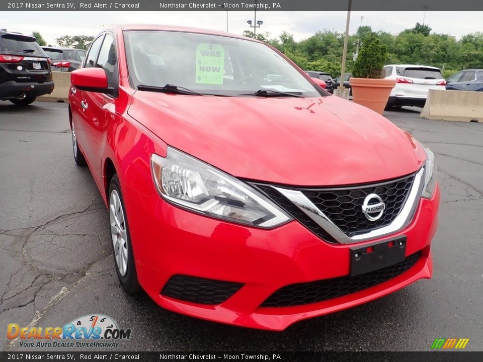 2017 Nissan Sentra SV Red Alert / Charcoal Photo #12