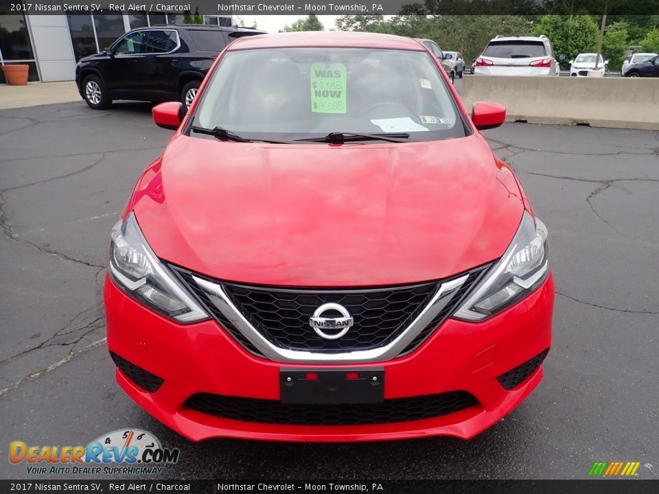 2017 Nissan Sentra SV Red Alert / Charcoal Photo #13