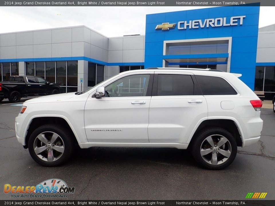 2014 Jeep Grand Cherokee Overland 4x4 Bright White / Overland Nepal Jeep Brown Light Frost Photo #3