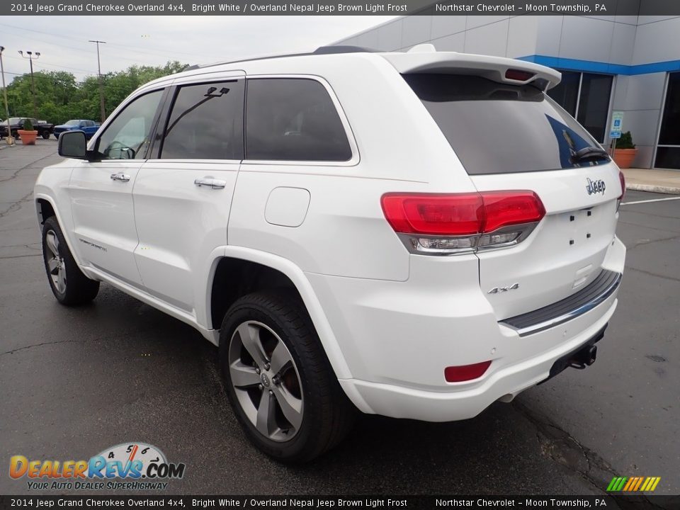 2014 Jeep Grand Cherokee Overland 4x4 Bright White / Overland Nepal Jeep Brown Light Frost Photo #4