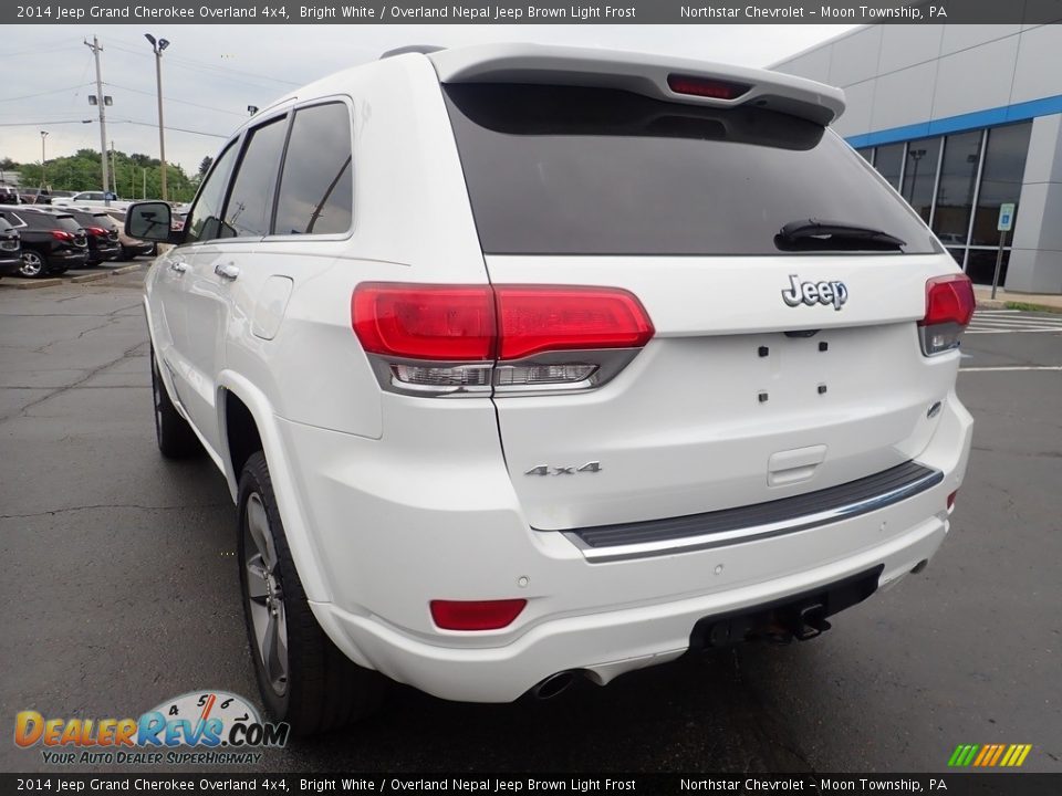 2014 Jeep Grand Cherokee Overland 4x4 Bright White / Overland Nepal Jeep Brown Light Frost Photo #5
