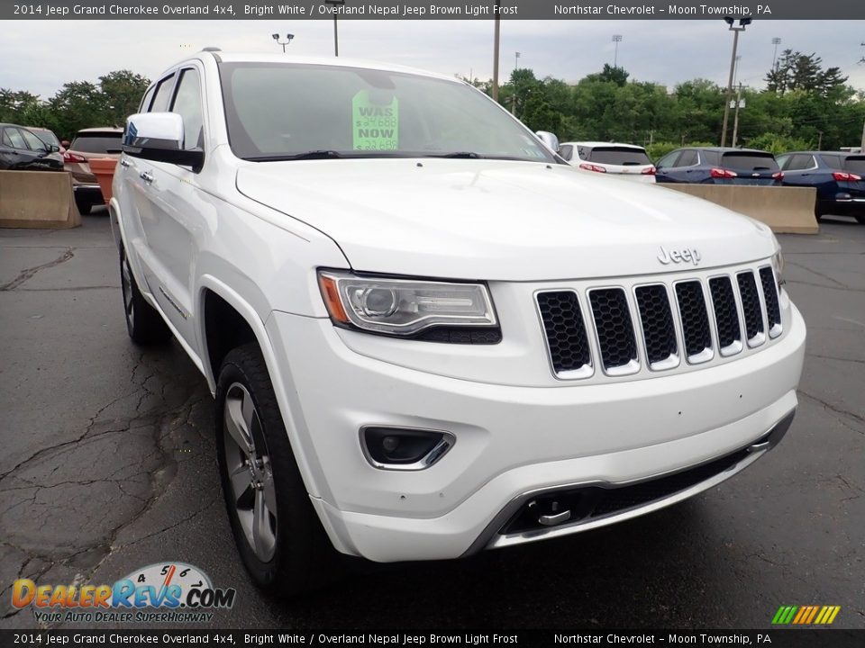 2014 Jeep Grand Cherokee Overland 4x4 Bright White / Overland Nepal Jeep Brown Light Frost Photo #12