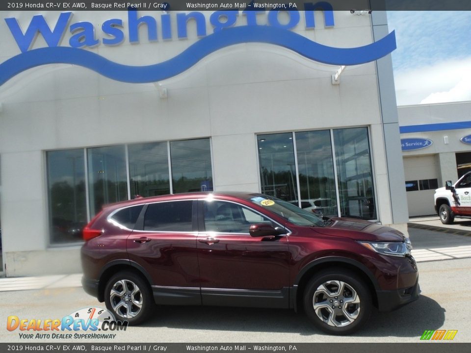 2019 Honda CR-V EX AWD Basque Red Pearl II / Gray Photo #2