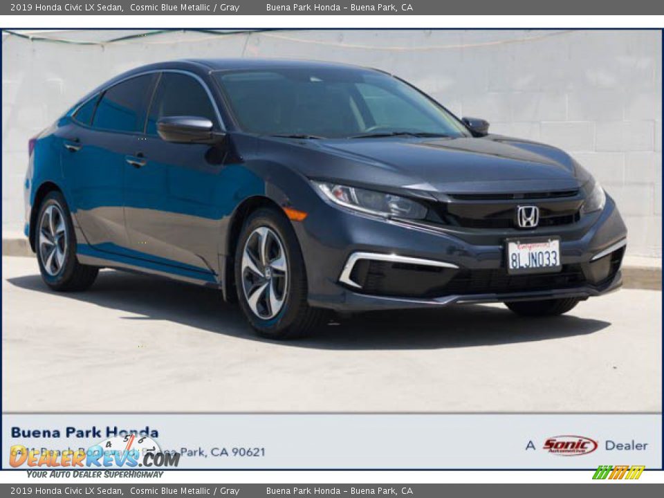 2019 Honda Civic LX Sedan Cosmic Blue Metallic / Gray Photo #1