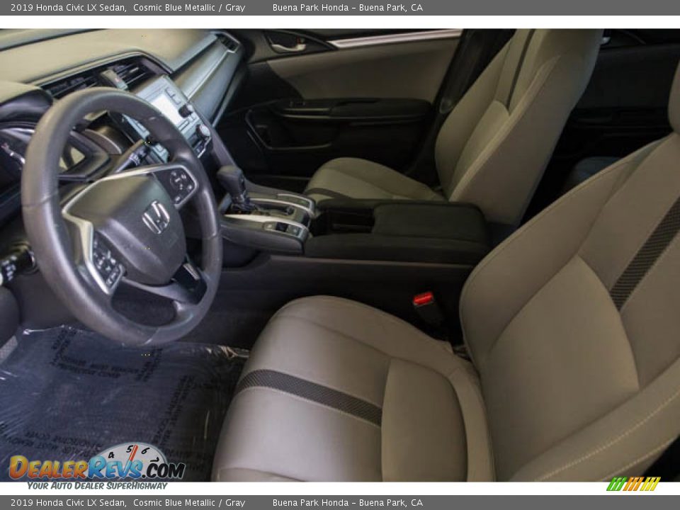 2019 Honda Civic LX Sedan Cosmic Blue Metallic / Gray Photo #3