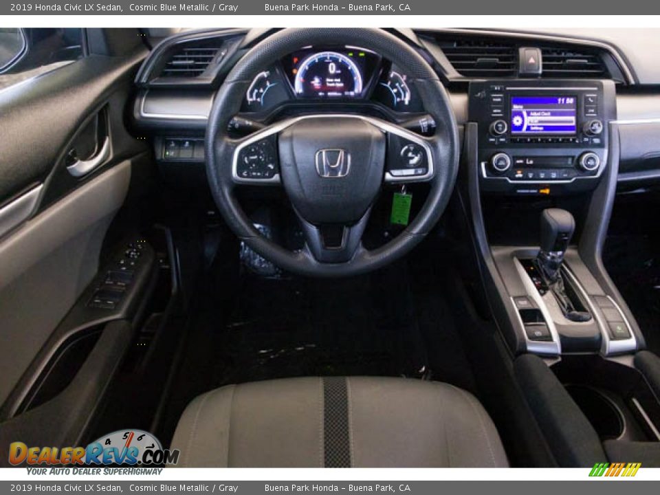 2019 Honda Civic LX Sedan Cosmic Blue Metallic / Gray Photo #5