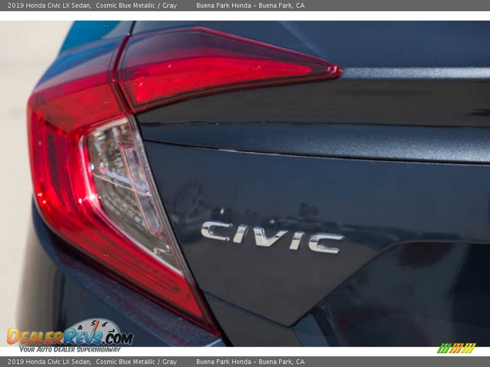 2019 Honda Civic LX Sedan Cosmic Blue Metallic / Gray Photo #12