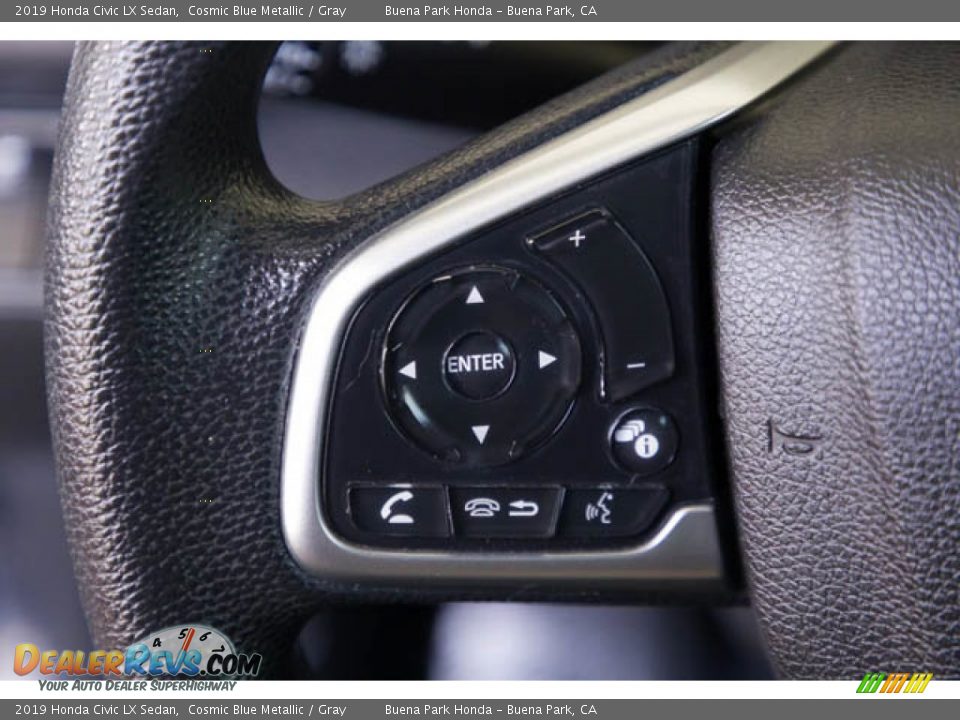 2019 Honda Civic LX Sedan Cosmic Blue Metallic / Gray Photo #16