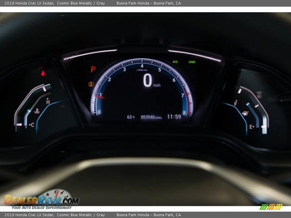 2019 Honda Civic LX Sedan Cosmic Blue Metallic / Gray Photo #27