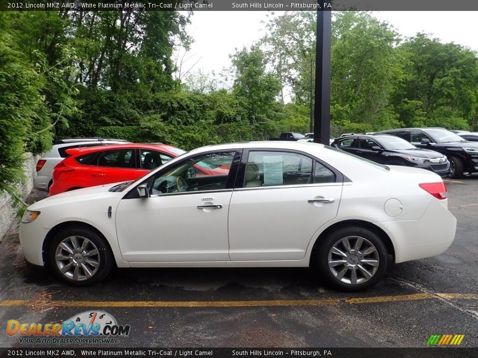 2012 Lincoln MKZ AWD White Platinum Metallic Tri-Coat / Light Camel Photo #1