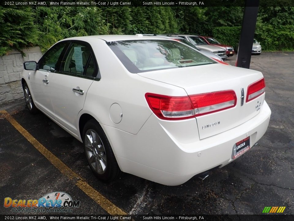 2012 Lincoln MKZ AWD White Platinum Metallic Tri-Coat / Light Camel Photo #2