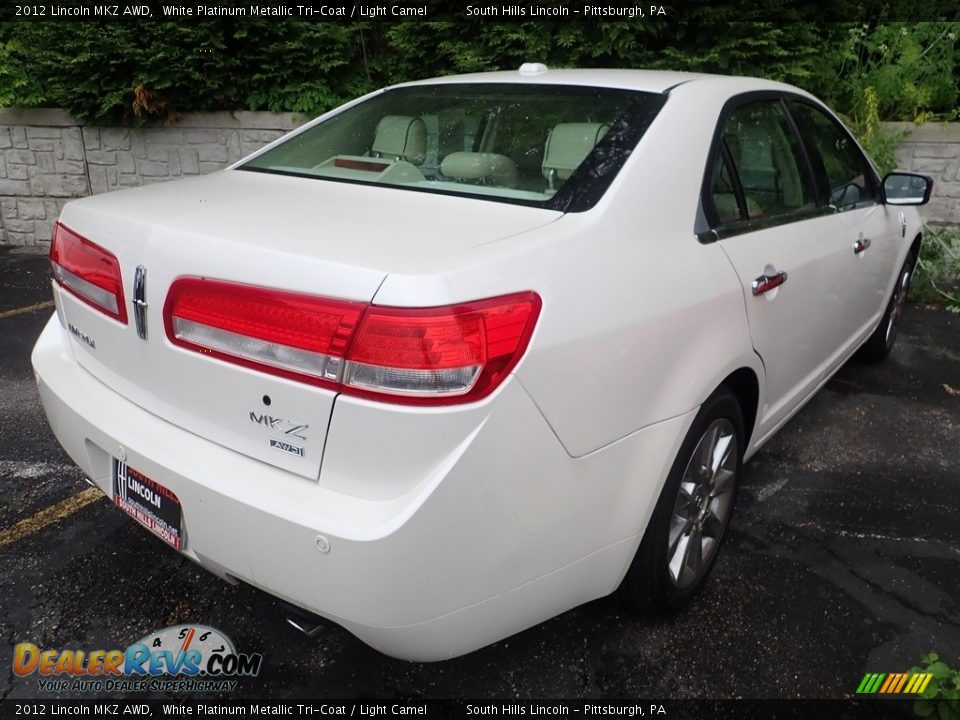 2012 Lincoln MKZ AWD White Platinum Metallic Tri-Coat / Light Camel Photo #4