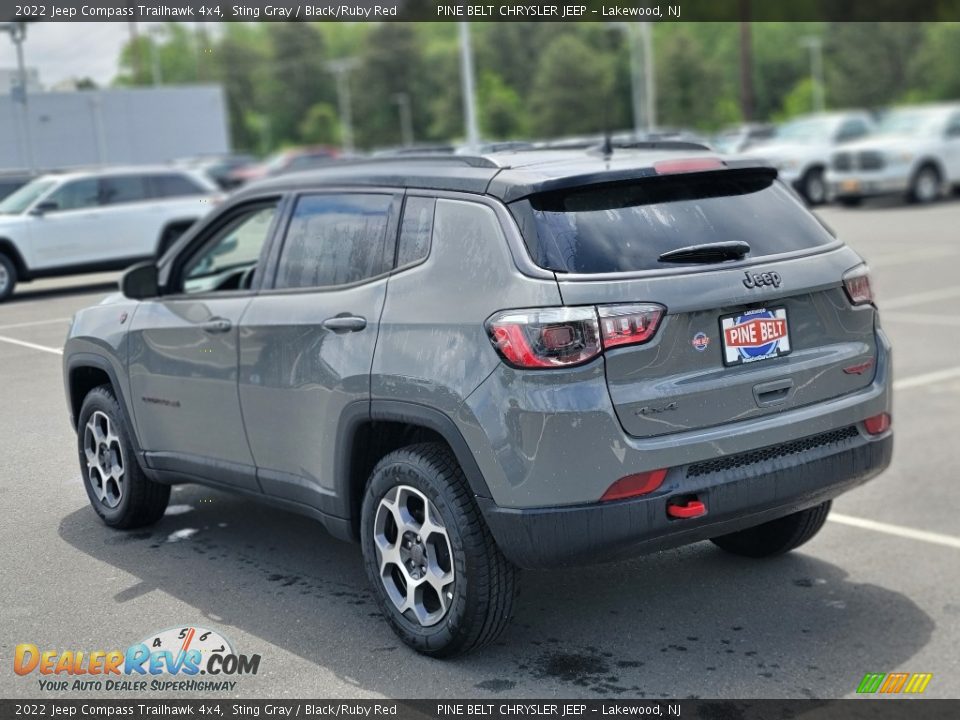 2022 Jeep Compass Trailhawk 4x4 Sting Gray / Black/Ruby Red Photo #4