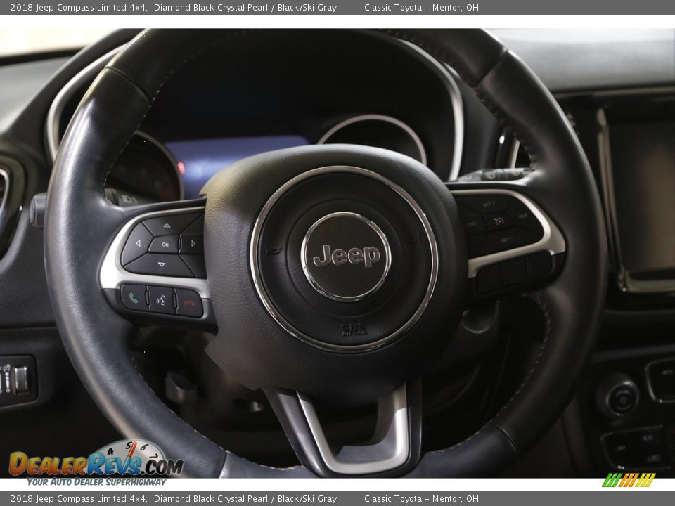 2018 Jeep Compass Limited 4x4 Diamond Black Crystal Pearl / Black/Ski Gray Photo #7