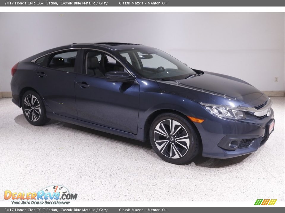 Cosmic Blue Metallic 2017 Honda Civic EX-T Sedan Photo #1