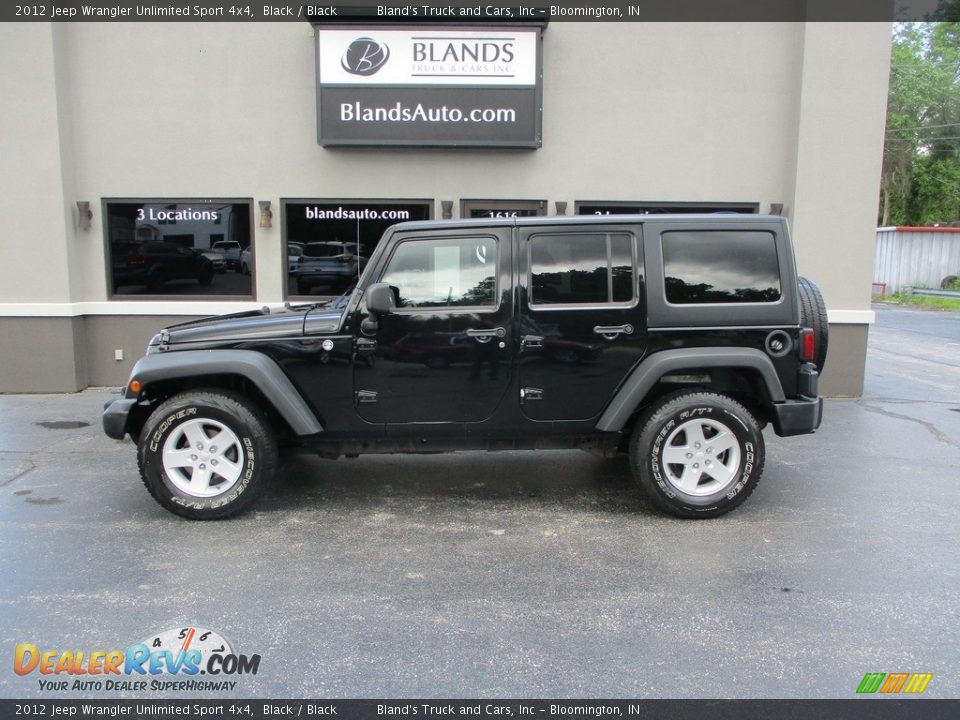 2012 Jeep Wrangler Unlimited Sport 4x4 Black / Black Photo #1