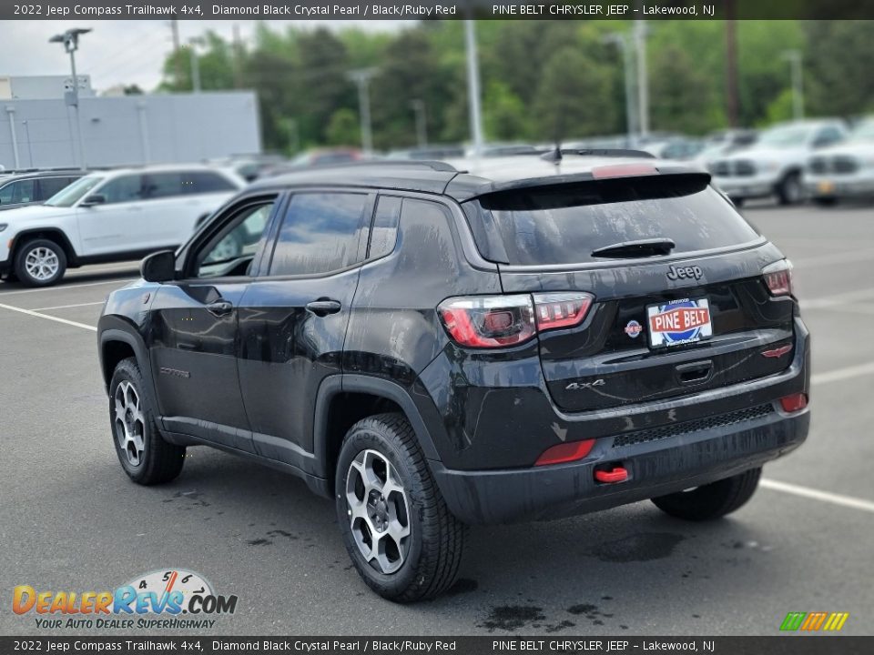 2022 Jeep Compass Trailhawk 4x4 Diamond Black Crystal Pearl / Black/Ruby Red Photo #4