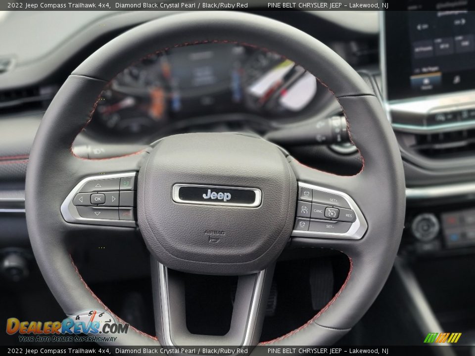 2022 Jeep Compass Trailhawk 4x4 Diamond Black Crystal Pearl / Black/Ruby Red Photo #9