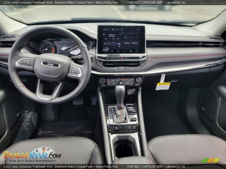 2022 Jeep Compass Trailhawk 4x4 Diamond Black Crystal Pearl / Black/Ruby Red Photo #10