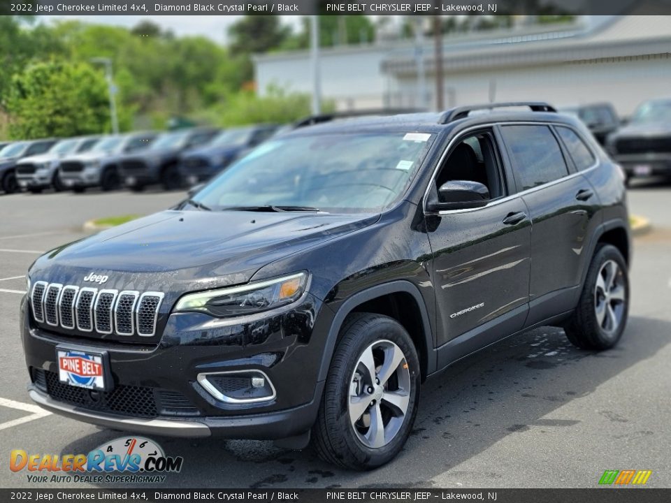 2022 Jeep Cherokee Limited 4x4 Diamond Black Crystal Pearl / Black Photo #1