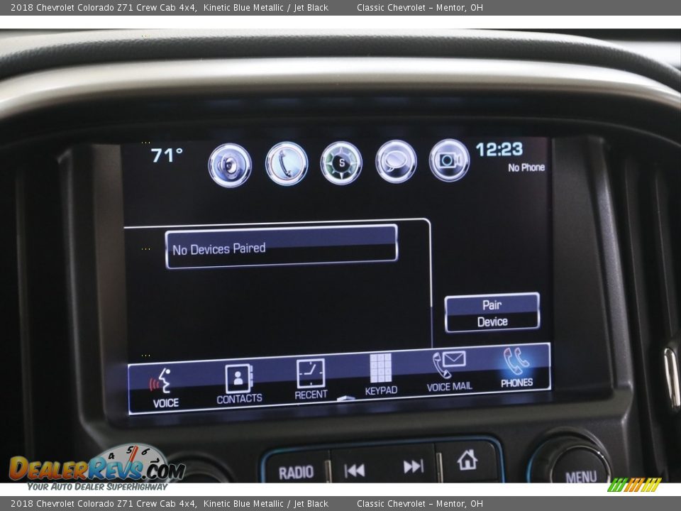 2018 Chevrolet Colorado Z71 Crew Cab 4x4 Kinetic Blue Metallic / Jet Black Photo #12