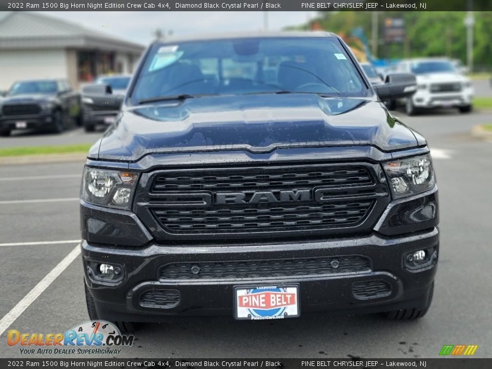 2022 Ram 1500 Big Horn Night Edition Crew Cab 4x4 Diamond Black Crystal Pearl / Black Photo #2